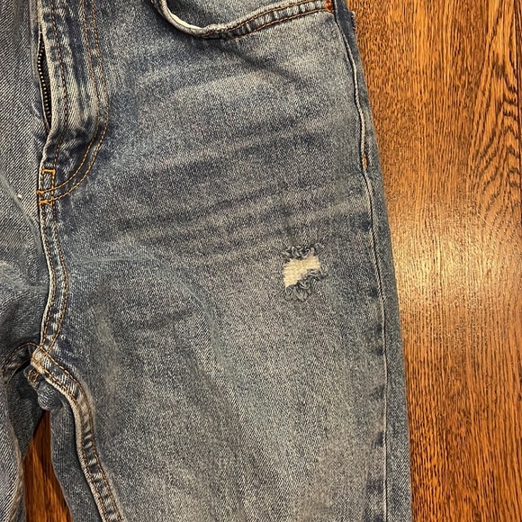 Zara distressed straight leg frayed hem jeans size 4 - Picture 5 of 12